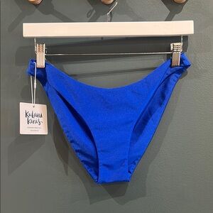 Kulani Kinis Blue Bikini Bottoms High-Cut Design